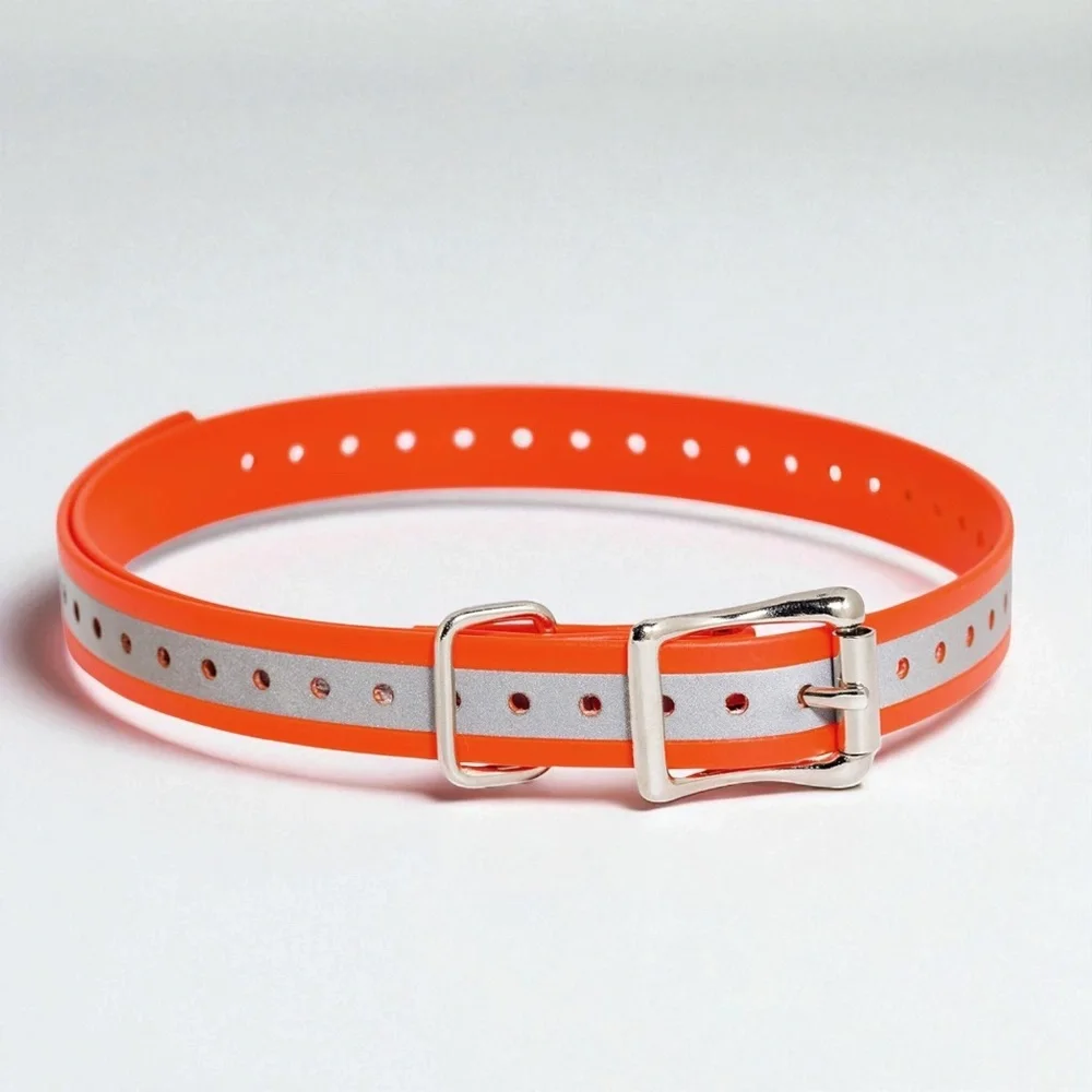 NWOT 3/4 Inch Waterproof & Rustproof Collar Strap, Reflective Orange! Adjustable